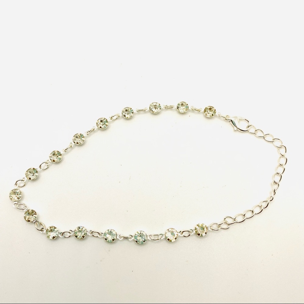 Anklet Crystals set in Silver tone